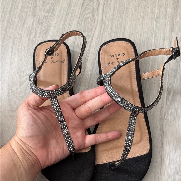 Torrid Black and Silver Strappy Sandals - Picture 2 of 5